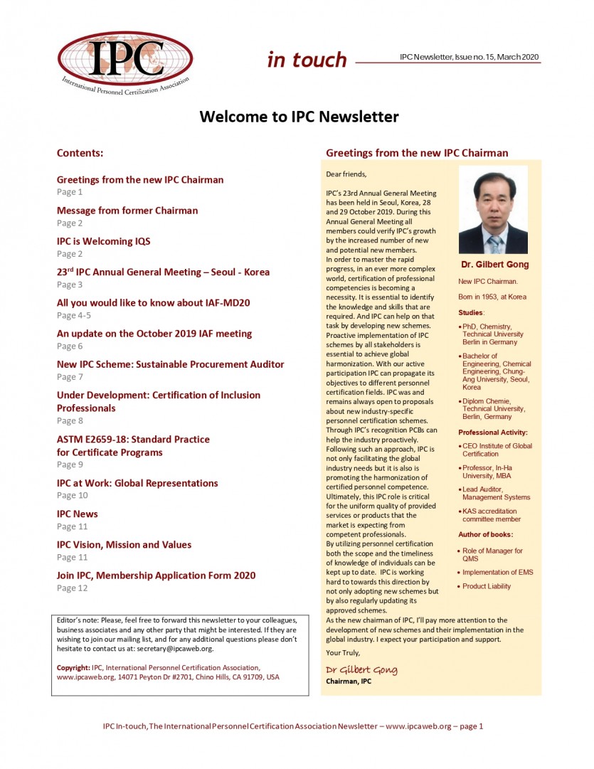 IPC Newsletter